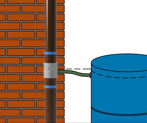 Соедините водосборник с емкостью